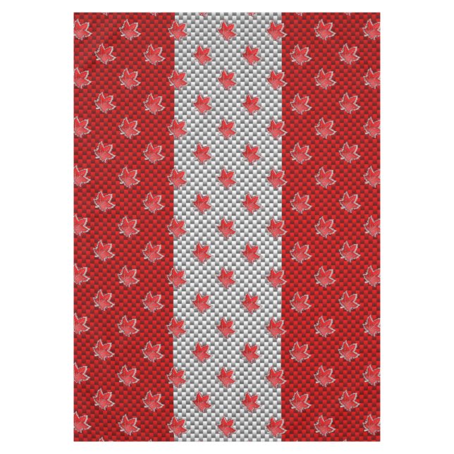 Canadian Chrome Maple Leaf on Carbon Fibre Styles Tablecloth (Front)