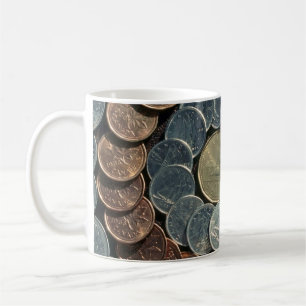 Canadian coins coffee mug