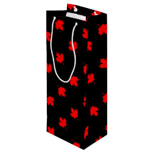Canadian Cottage Maple Leaf Wine Gift Bag