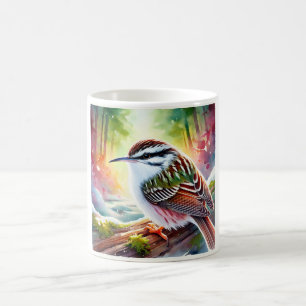 Canadian Creeper Bird 080824AREF134 - Watercolor Coffee Mug
