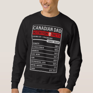 Canadian Dad Hero Nutritional Facts Father's Day Sweatshirt