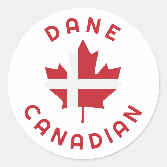 Canadian Dane  Roots Classic Round Sticker (Front)