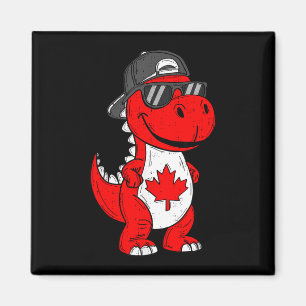 Canadian dinosaur trex maple leaf canada boy kids magnet