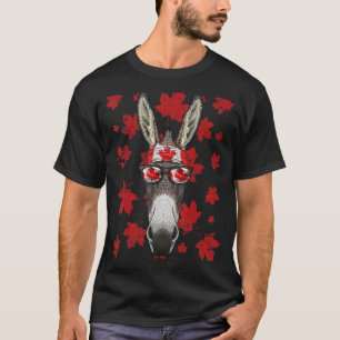 Canadian Donkey Patriotic Canada Flag Maple Leaf P T-Shirt