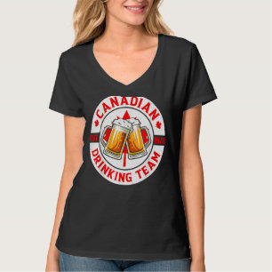 Canadian Drinking Team Beer  Happy Canada Day Flag T-Shirt