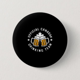 Canadian drinking team flag of canada beer funny 6 cm round badge
