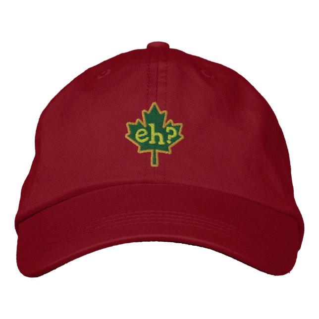 Canadian Eh? Embroidery Maple Leaf Embroidered Hat (Front)