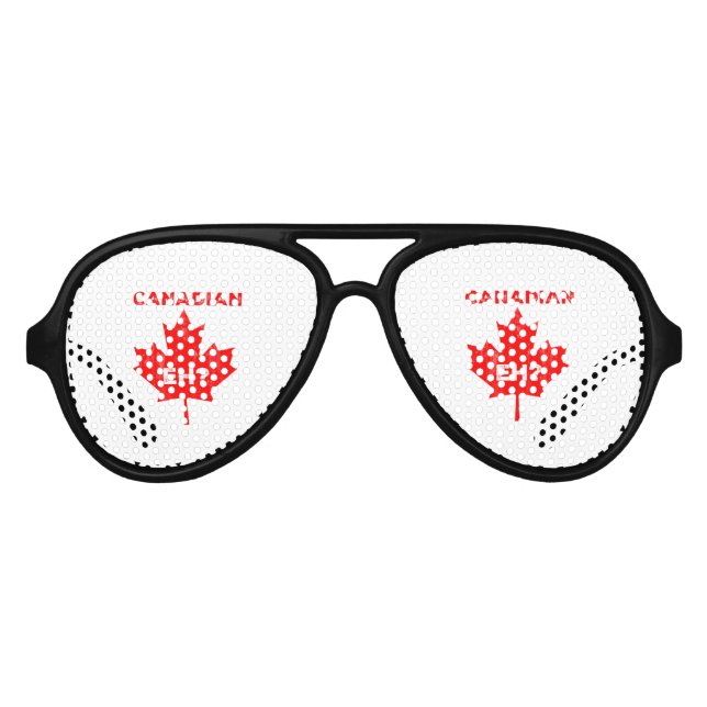 Canadian Eh? Maple Leaf Aviator Sunglasses (Front)