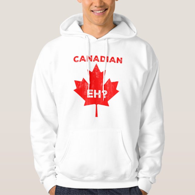 Canadian Eh? Maple Leaf Hoodie (Front)
