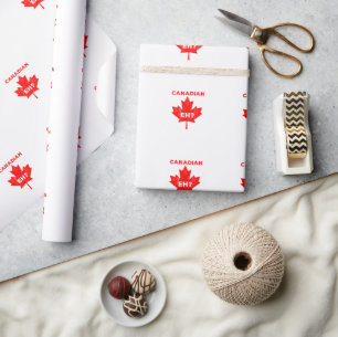 Canadian Eh? Maple Leaf Wrapping Paper