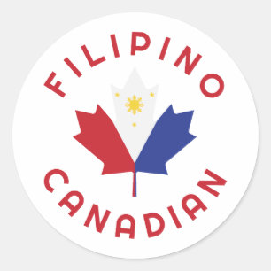 Canadian Filipino Roots Classic Round Sticker