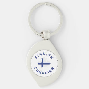 Canadian Finnish Roots Key Ring