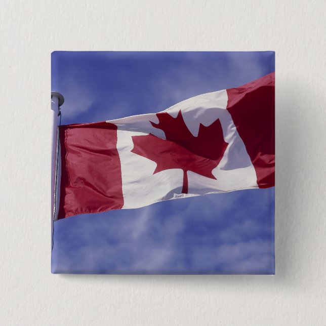 Canadian flag 15 cm square badge (Front)