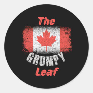 Canadian Flag 1St Of July Grumpy Maple Leaf Canada Classic Round Sticker