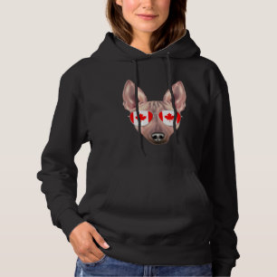 Canadian Flag American Hairless Terrier Dog Canada Hoodie