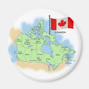 Canadian Flag and Map Magnet