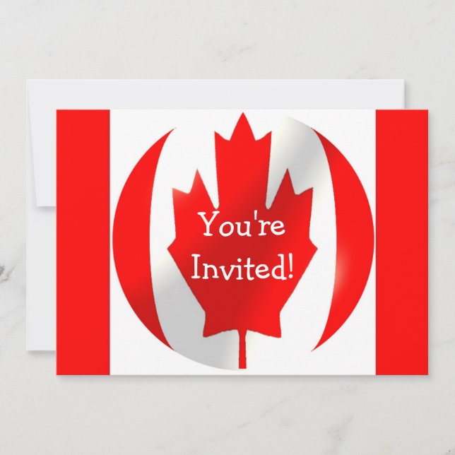 Canadian Flag Any Occasion Invitation (Front)