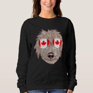 Canadian Flag Bedlington Terrier Dog Canada Pocket Sweatshirt