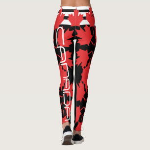 CANADIAN FLAG BLACK LEGGINGS HAVIC ACD