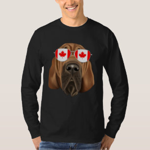Canadian Flag Bloodhound Dog Canada Pocket T-Shirt