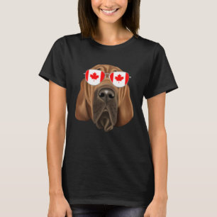Canadian Flag Bloodhound Dog Canada Pocket T-Shirt