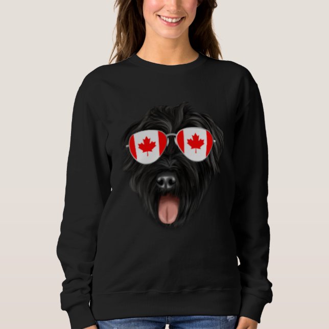 Canadian Flag Bouvier des Flandres Dog Canada Pock Sweatshirt (Front)