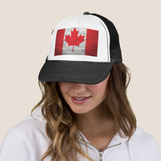 Canadian Flag Brick Wall Canada Maple Hat