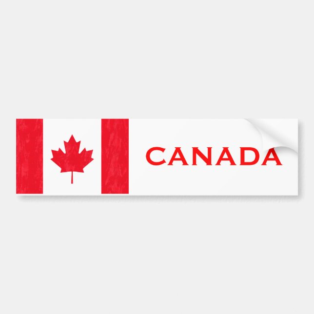 CANADIAN FLAG BUMPER STICKER (Front)