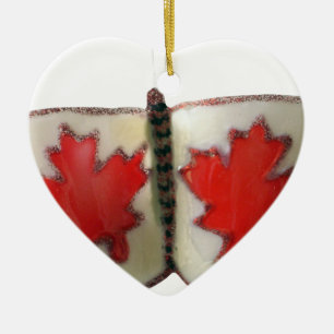 Canadian Flag Butterfly Design Ceramic Tree Decoration