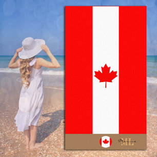 Canadian flag & Canada monogrammed / beach towel