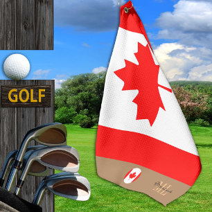 Canadian flag & Canada monogrammed Golf Towel