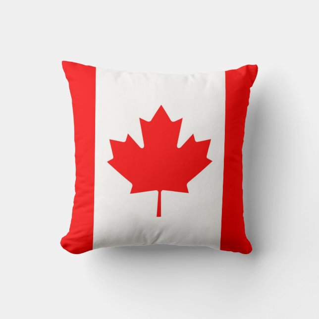 Canadian Flag Canada Red Maple Leaf Throw Pillow (Front)