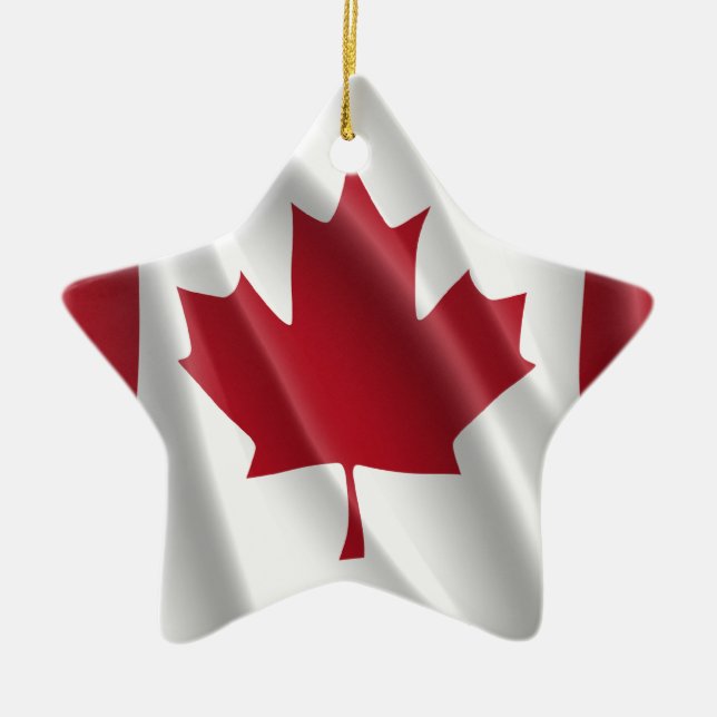 CANADIAN FLAG CERAMIC TREE DECORATION (Front)