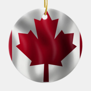 Canadian Flag Ceramic Tree Decoration