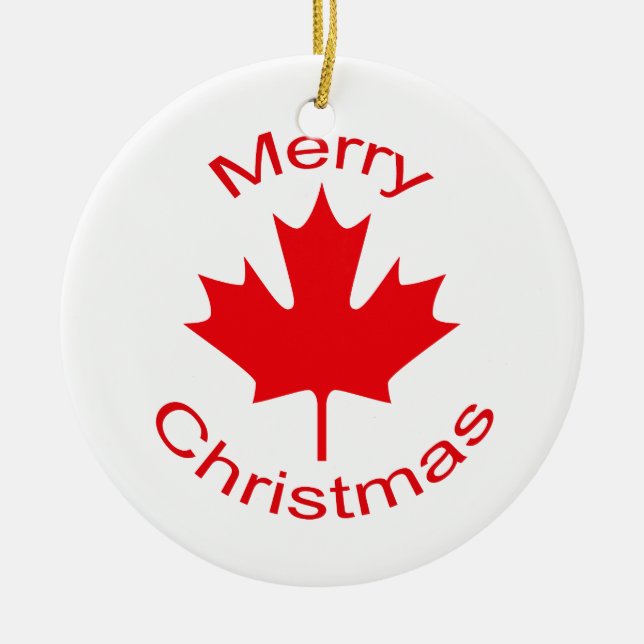 Canadian Flag Ceramic Tree Decoration (Front)
