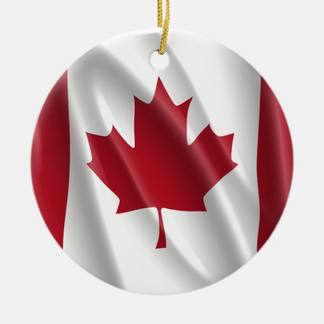 CANADIAN FLAG CERAMIC TREE DECORATION (Front)