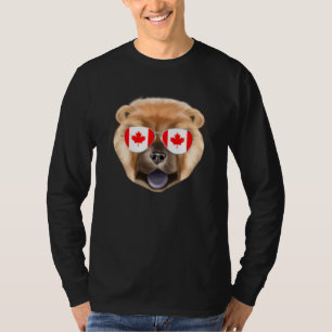 Canadian Flag Chow Chow Dog Canada Pocket T-Shirt