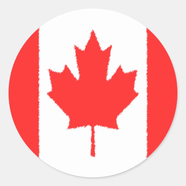 Canadian Flag Classic Round Sticker (Front)