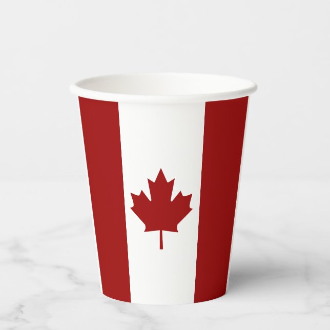 Canadian flag-coat arms paper cups (Front)