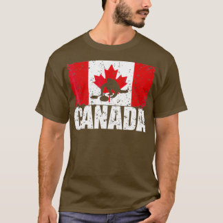 Canadian Flag Curling  for Canada Day Curler T-Shirt