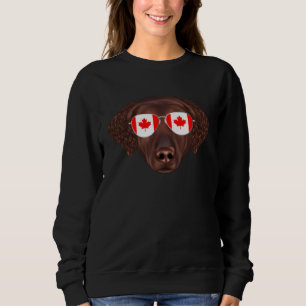 Canadian Flag Curly Coated Retriever Dog Canada Po Sweatshirt