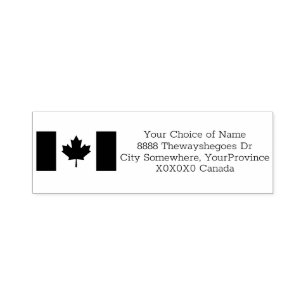 Canadian Flag Custom Address Stamp for Canada