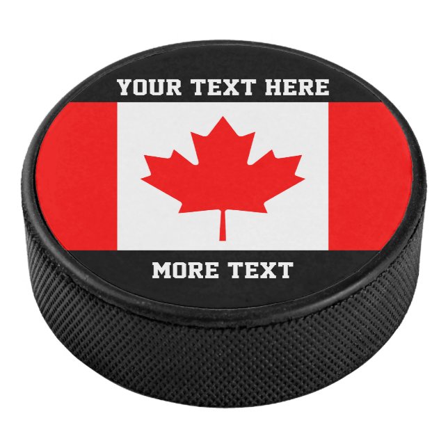 Canadian flag custom hockey puck sports gift idea (3/4)