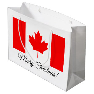 Canadian flag custom Merry Christmas gift bags