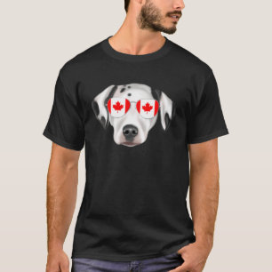 Canadian Flag Dalmatian Dog Canada Pocket T-Shirt