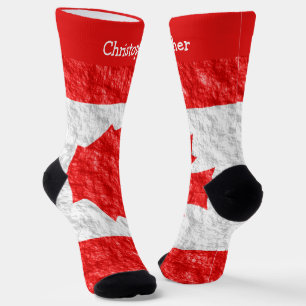 Canadian Flag Design Socks