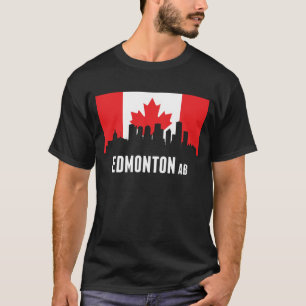 Canadian Flag Edmonton Skyline T-Shirt