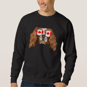 Canadian Flag English Toy Spaniel Dog Canada Pocke Sweatshirt