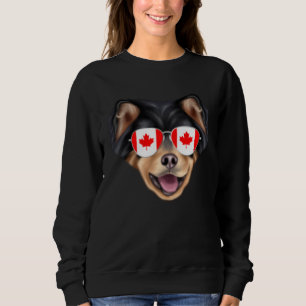 Canadian Flag Finnish Lapphund Dog Canada Pocket Sweatshirt