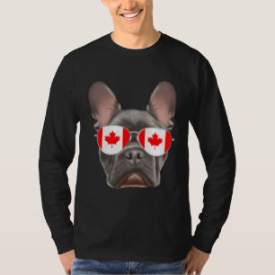 Canadian Flag French Bulldog Dog Canada Pocket T-Shirt